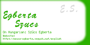 egberta szucs business card